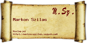 Markon Szilas névjegykártya
